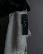 "GUCCI" GGpattern silk blend fringe stole