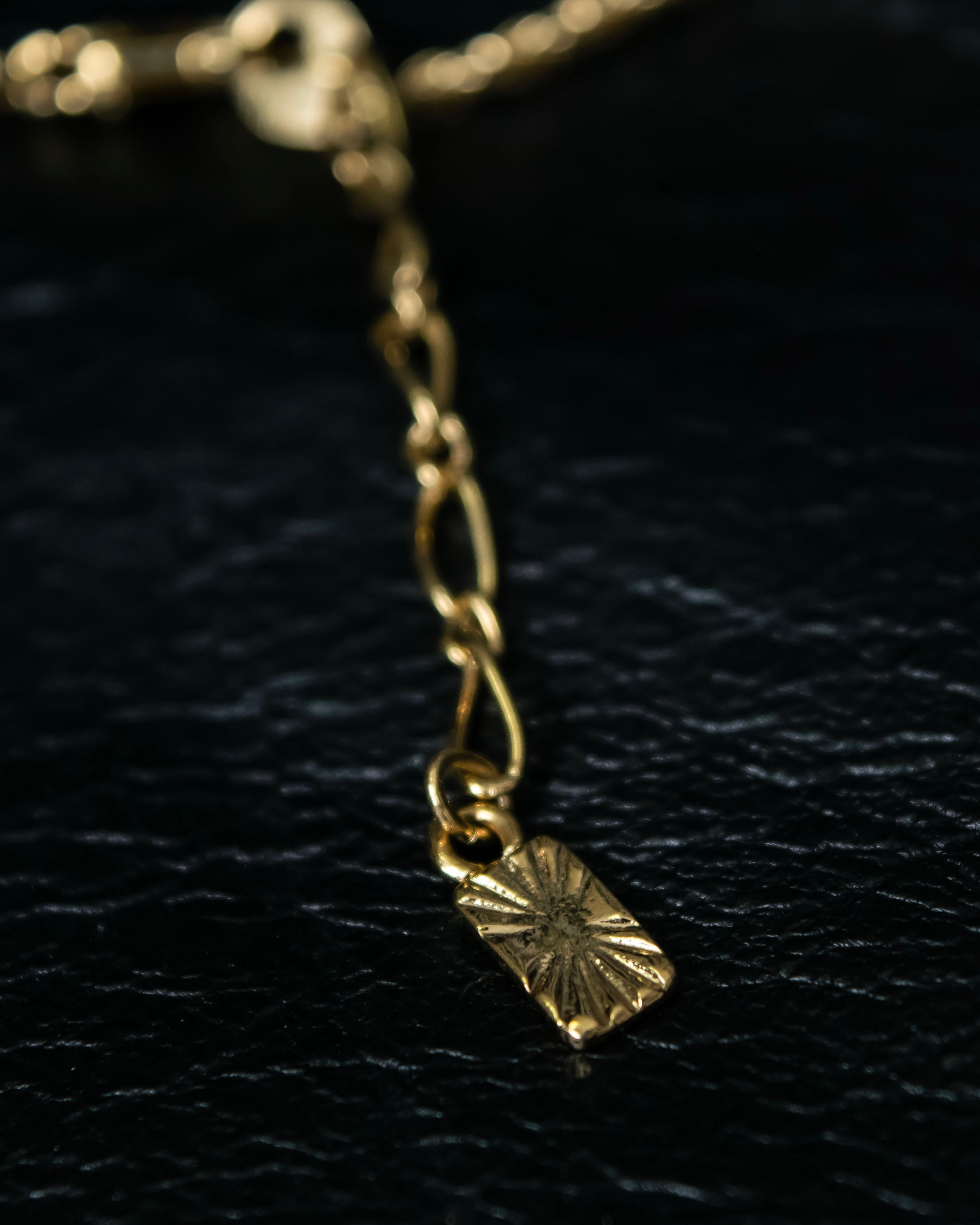 “Yves Saint Laurent” antique processed gold chain necklace