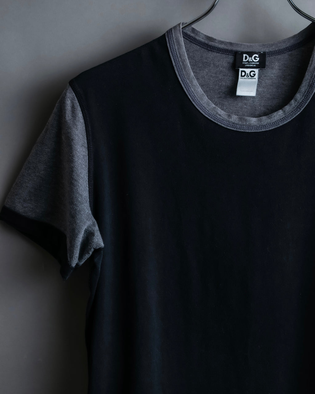 "DOLCE & GABBANA" Black and grey bicolor short sleeve T-shirt