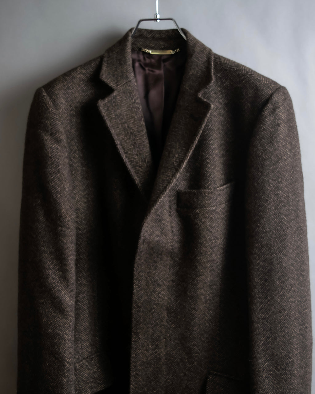 "Dolce &amp; Gabbana" Herringbone pattern slim shape chester coat