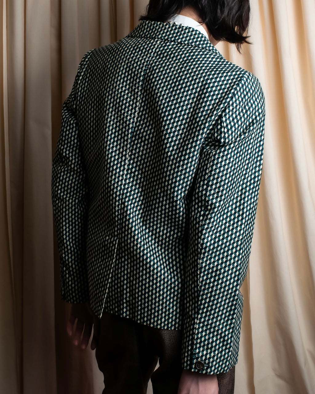 "MARNI" Geometric pattern double-breasted tailored jacket