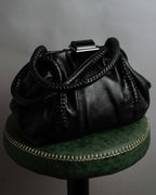 "Salvatore Ferragamo" Draping design lace-up detail leather bag