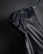 “Christian Dior” 2000’s Metallic draped cap sleeve top