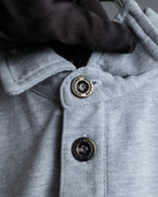 "BURBERRY" Knight logo engraved metal button polo shirt