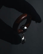 "HERMES" 90’s sculptural wooden charm ring