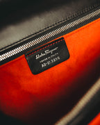 "Salvatore Ferragamo" 90's-00's Woven leather shoulder handbag
