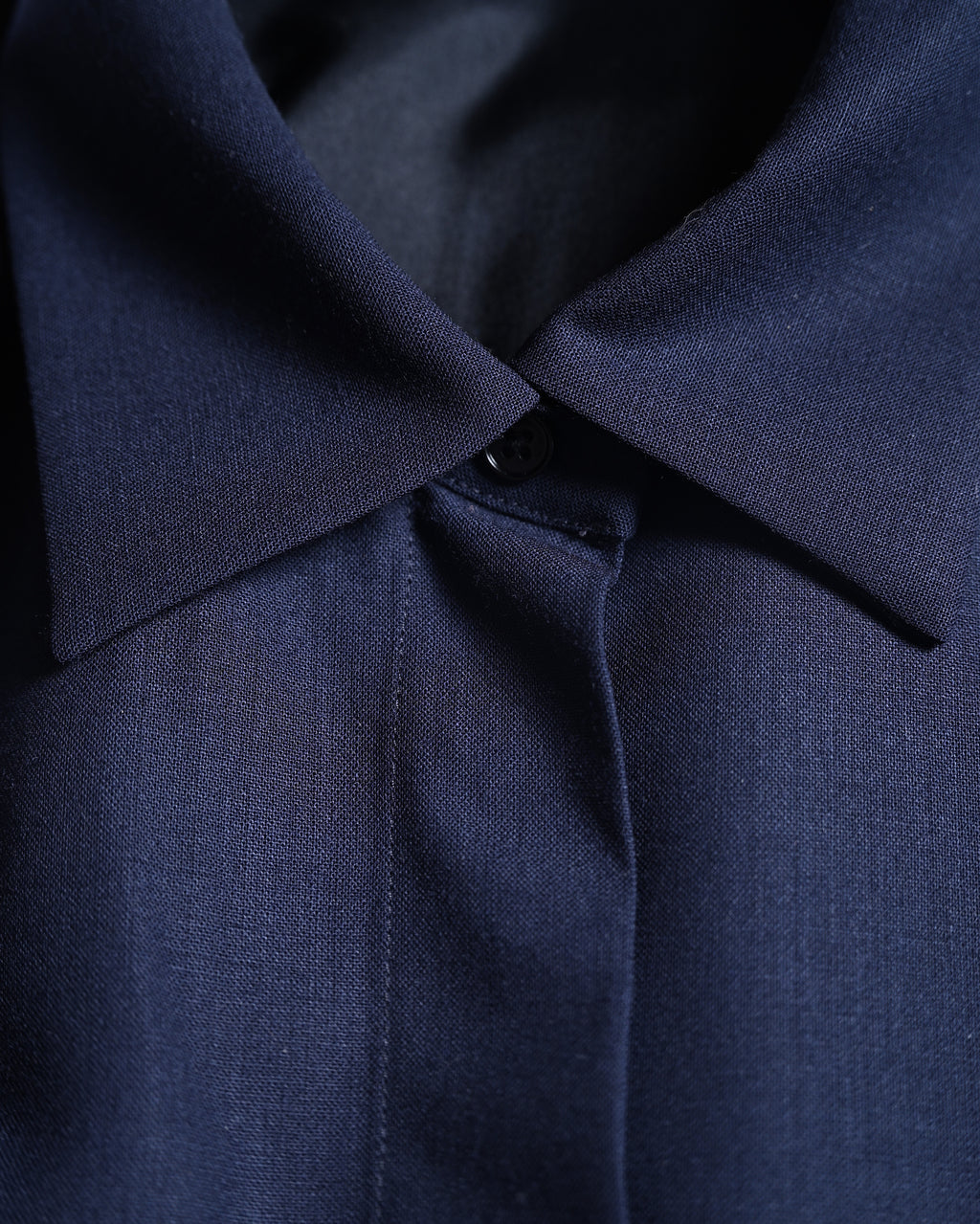 JIL SANDER/ 2015 Shape Designed Wool Shirt Coat Navy