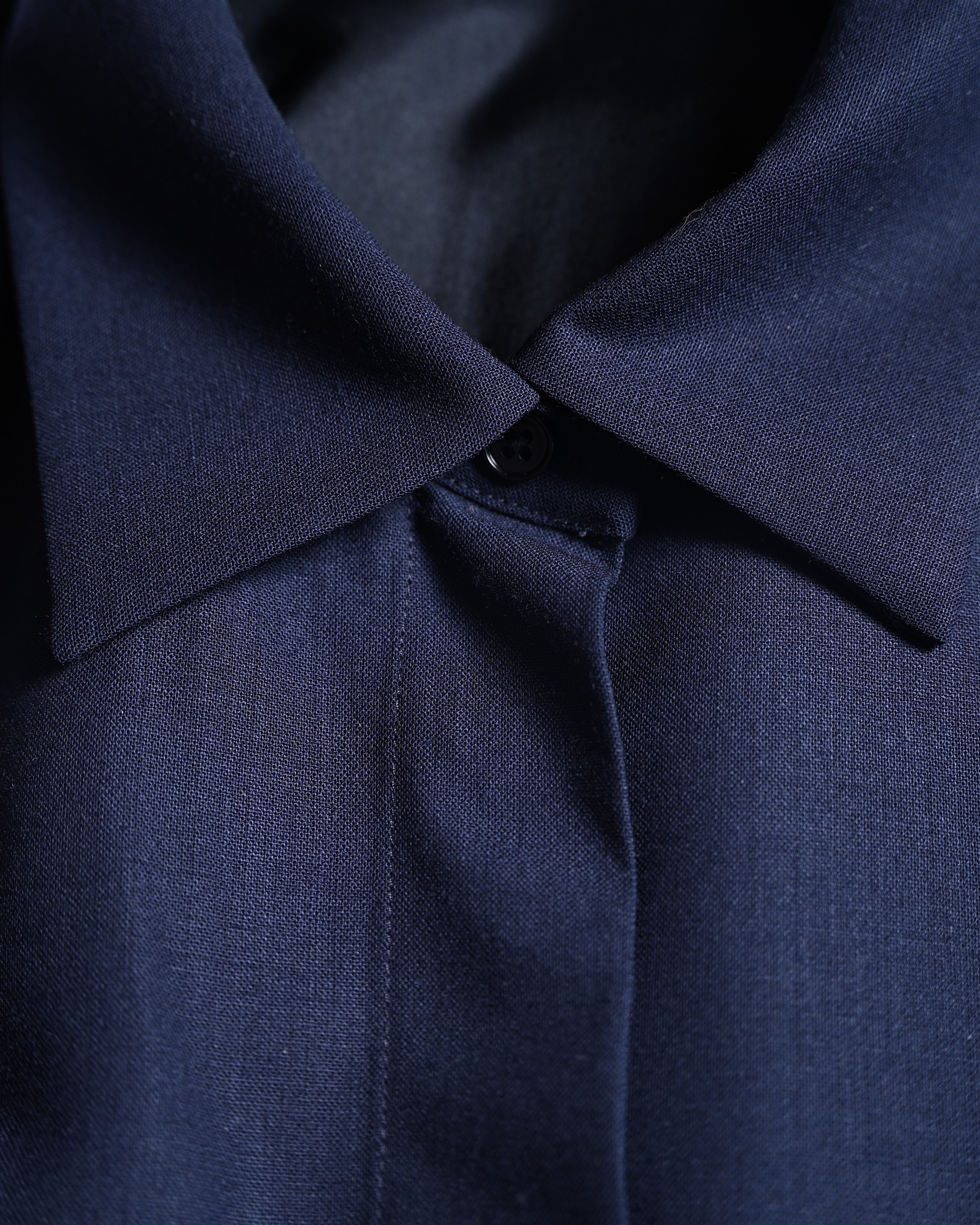 JIL SANDER/ 2015 Shape Designed Wool Shirt Coat Navy