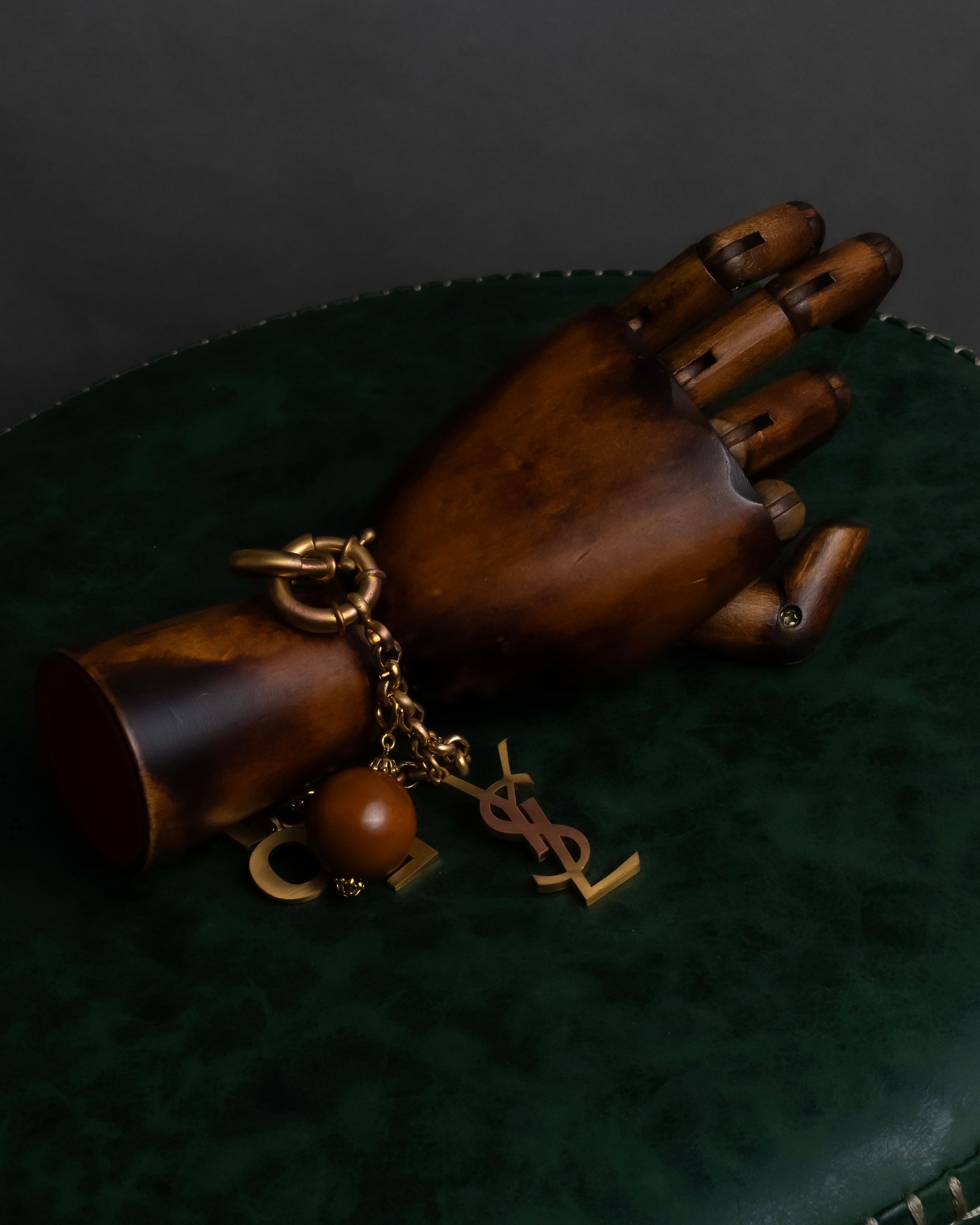 "YVES SAINT LAURENT" LOVE typography &amp; Cassandra motif design bracelet