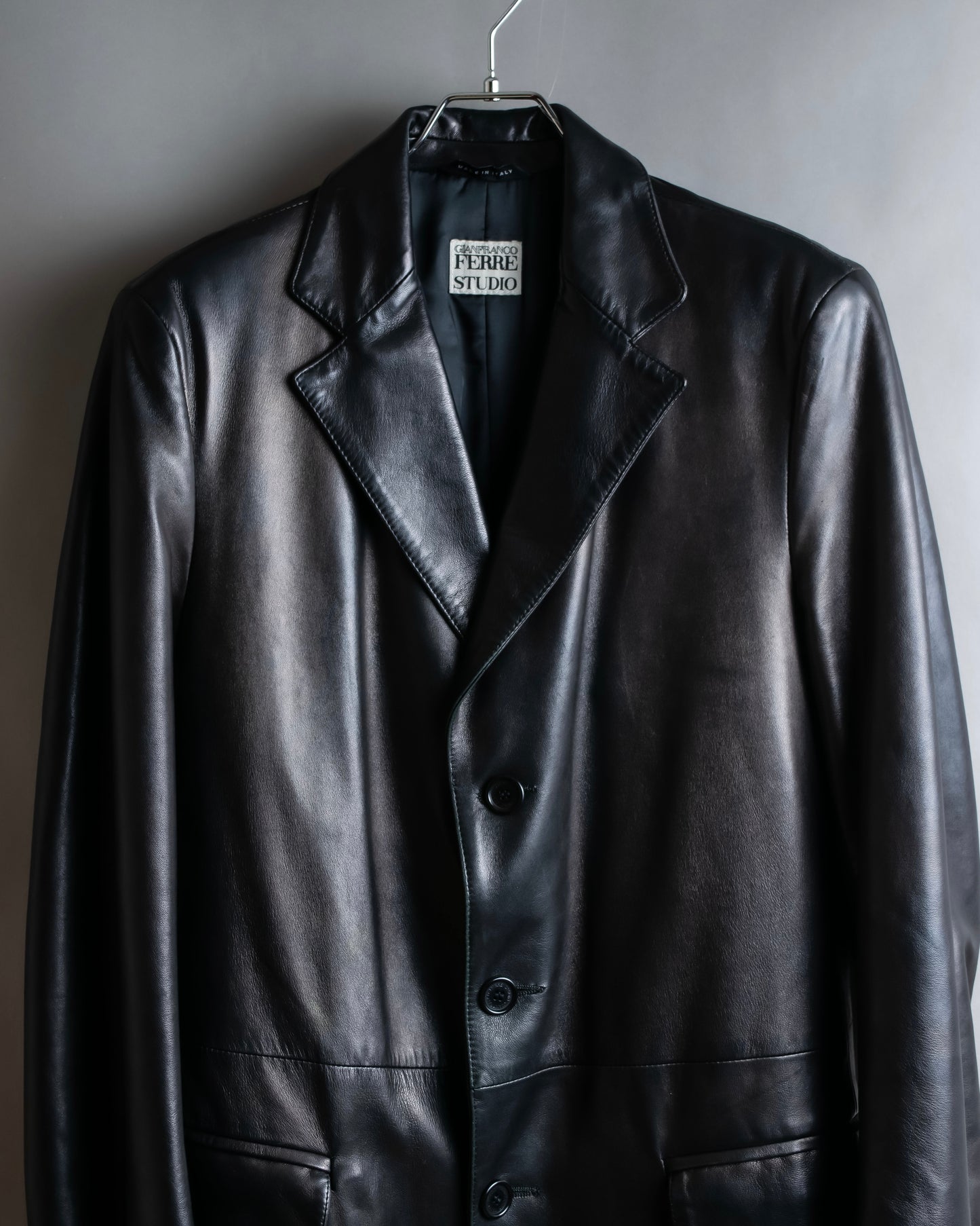 "GIANFRANCO FERRE" Oversized lamb leather chester coat