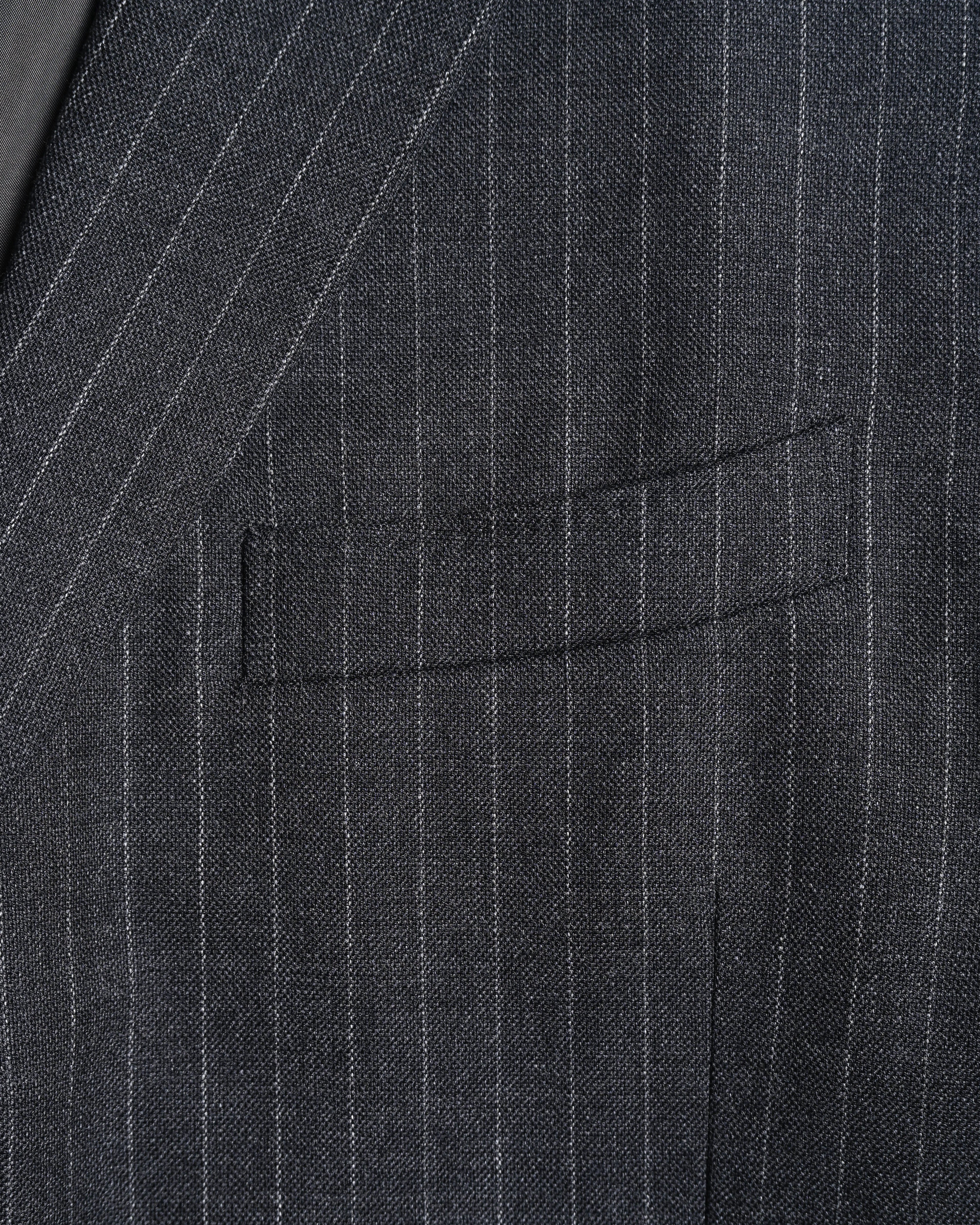 GIORGIO ARMANI/ Oversized Stripe Single Breasted 3B Tailored Jacket Gray