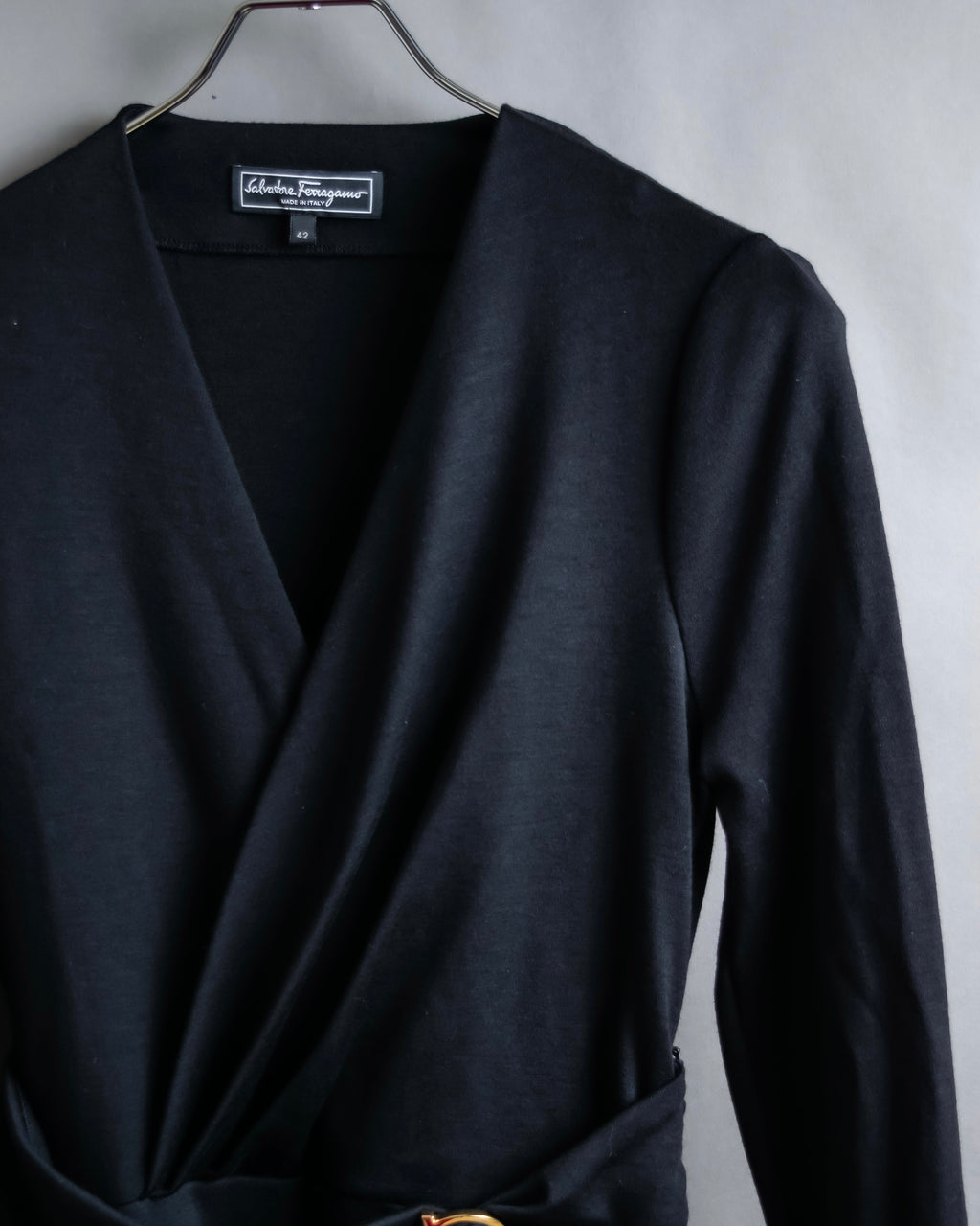 "Salvatore Ferragamo" Gancini motif belted design long dress