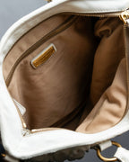 "miu miu" White leather crinkled bag