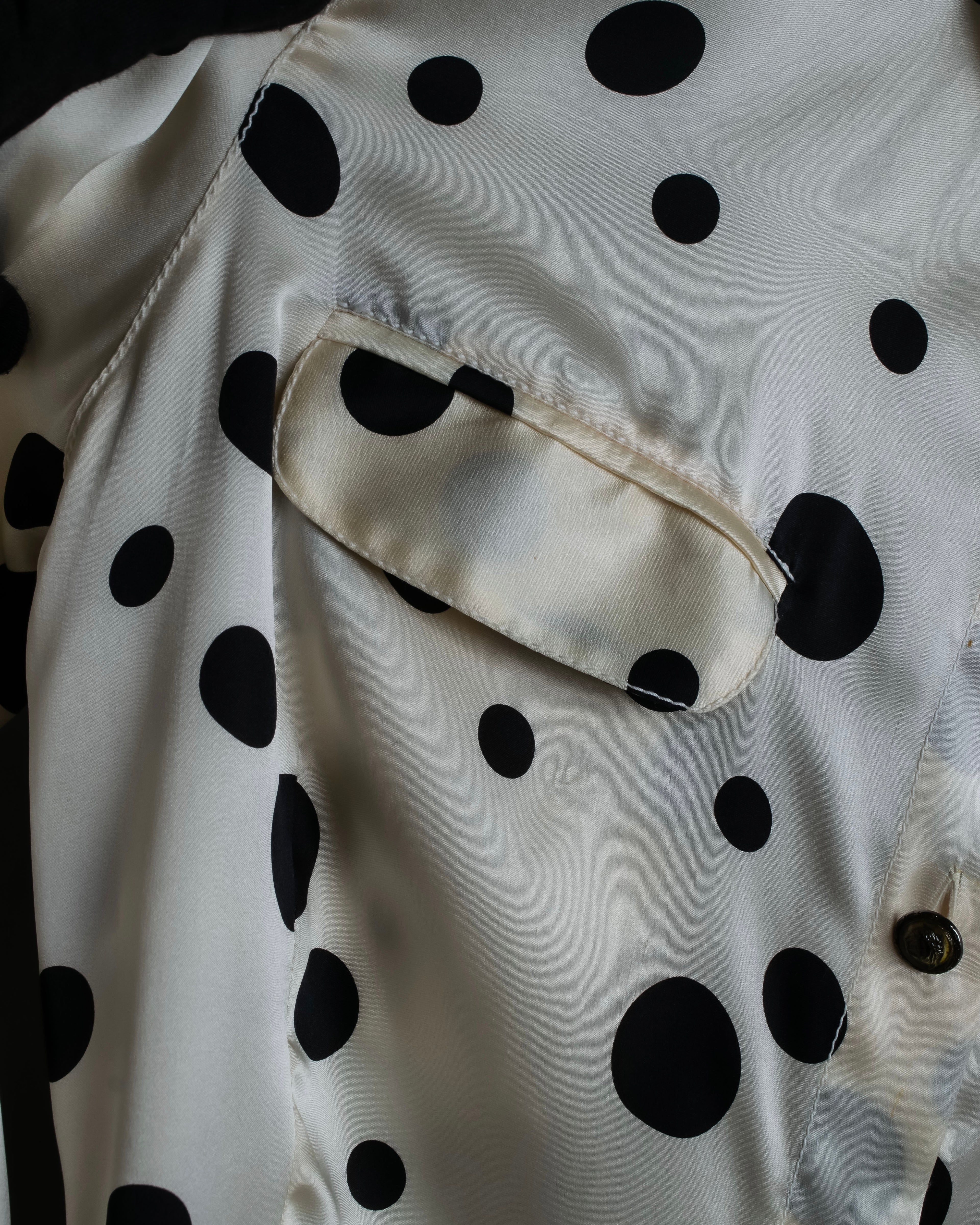"GIANNI VERSACE" Irregular dot pattern silk shirt