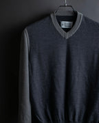 "Maison Martin Margiela" 2008SS two-tone V-neck knit