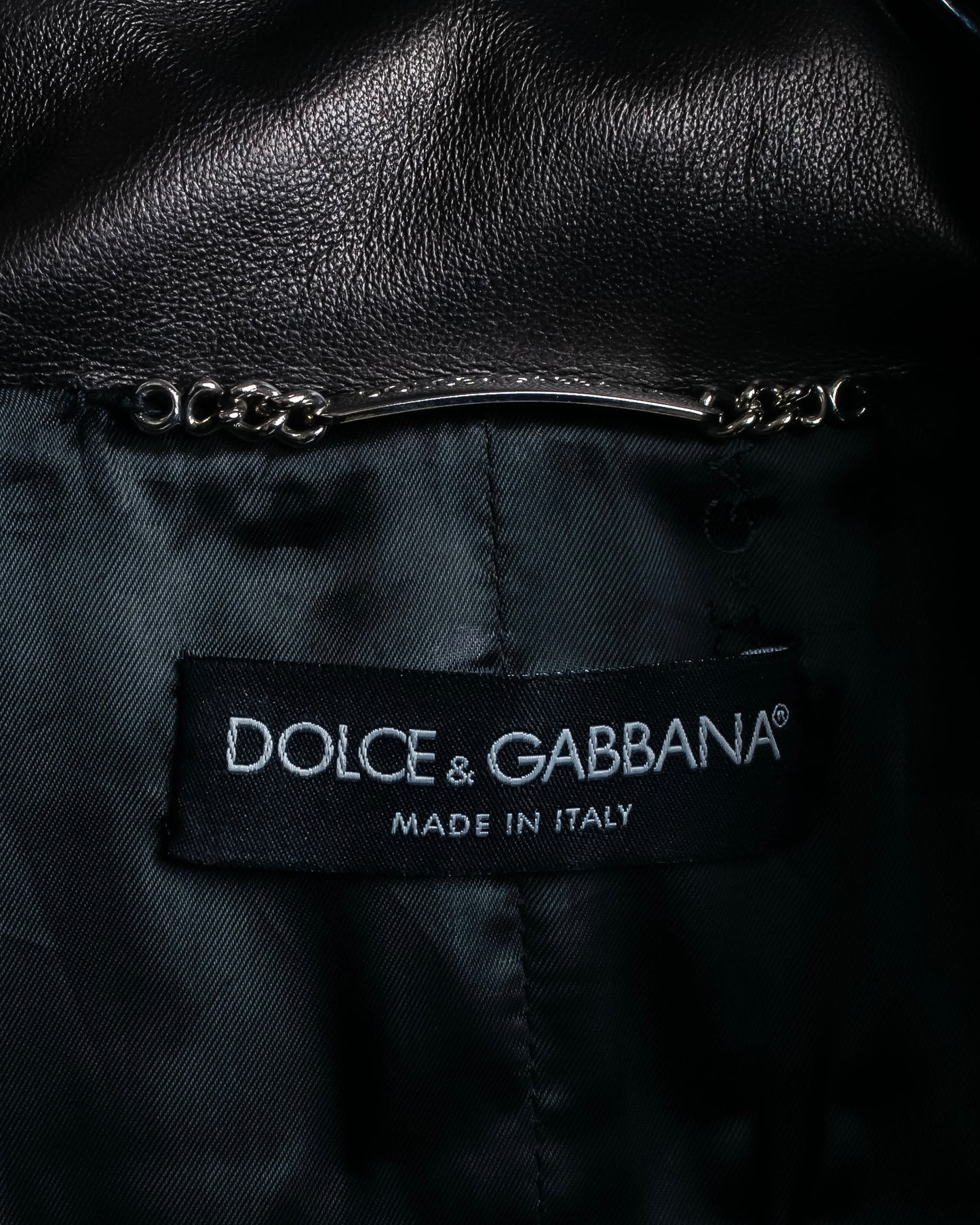 "Dolce & Gabbana" Silver stud design leather 2way coat