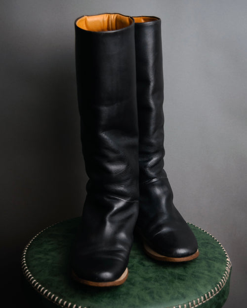 “HERMÈS” 90’s-00’s Minimal leather long boots