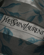 “Yves Saint Laurent” 80’s-90’s Sheer stripe floral silk scarf