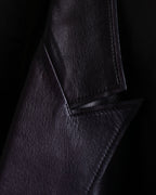 "GUCCI" Cutting design leather tailored jacket