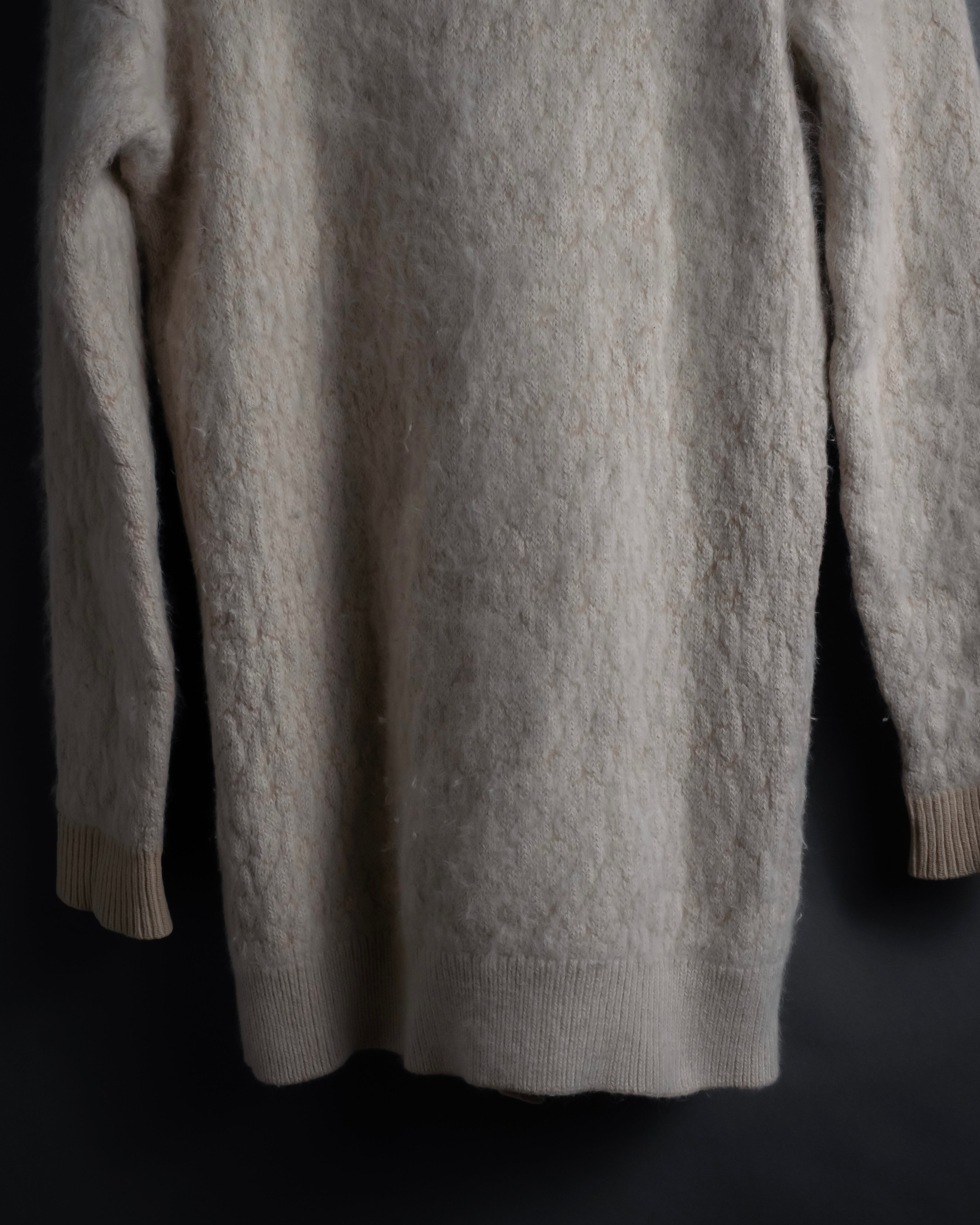 "Chloe" Angora mix standing up long cardigan