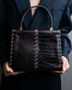 "YVES SAINT LAURENT" Crocodile pattern stitching handbag