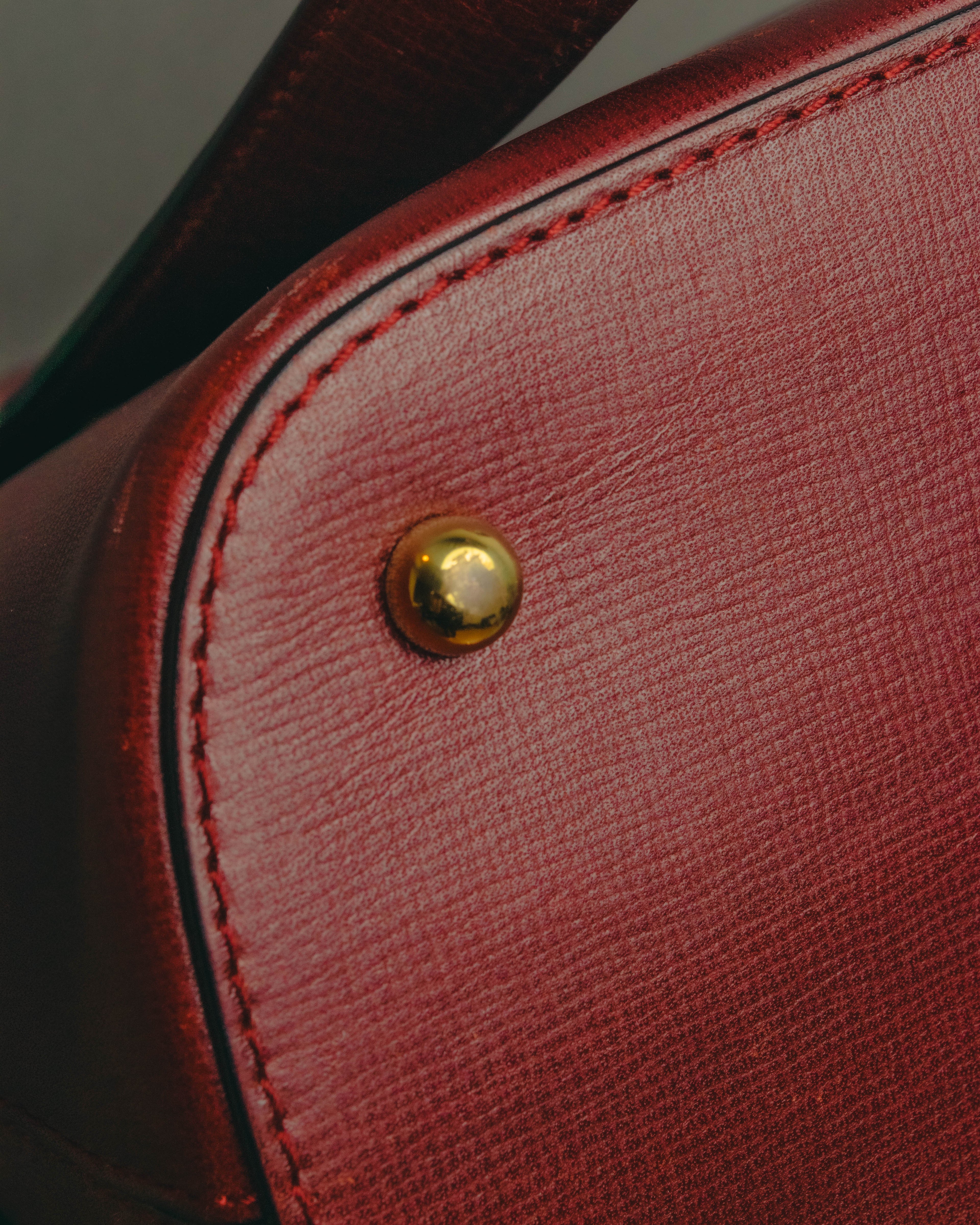 "Cartier" 80's-90's Bordeaux leather handbag