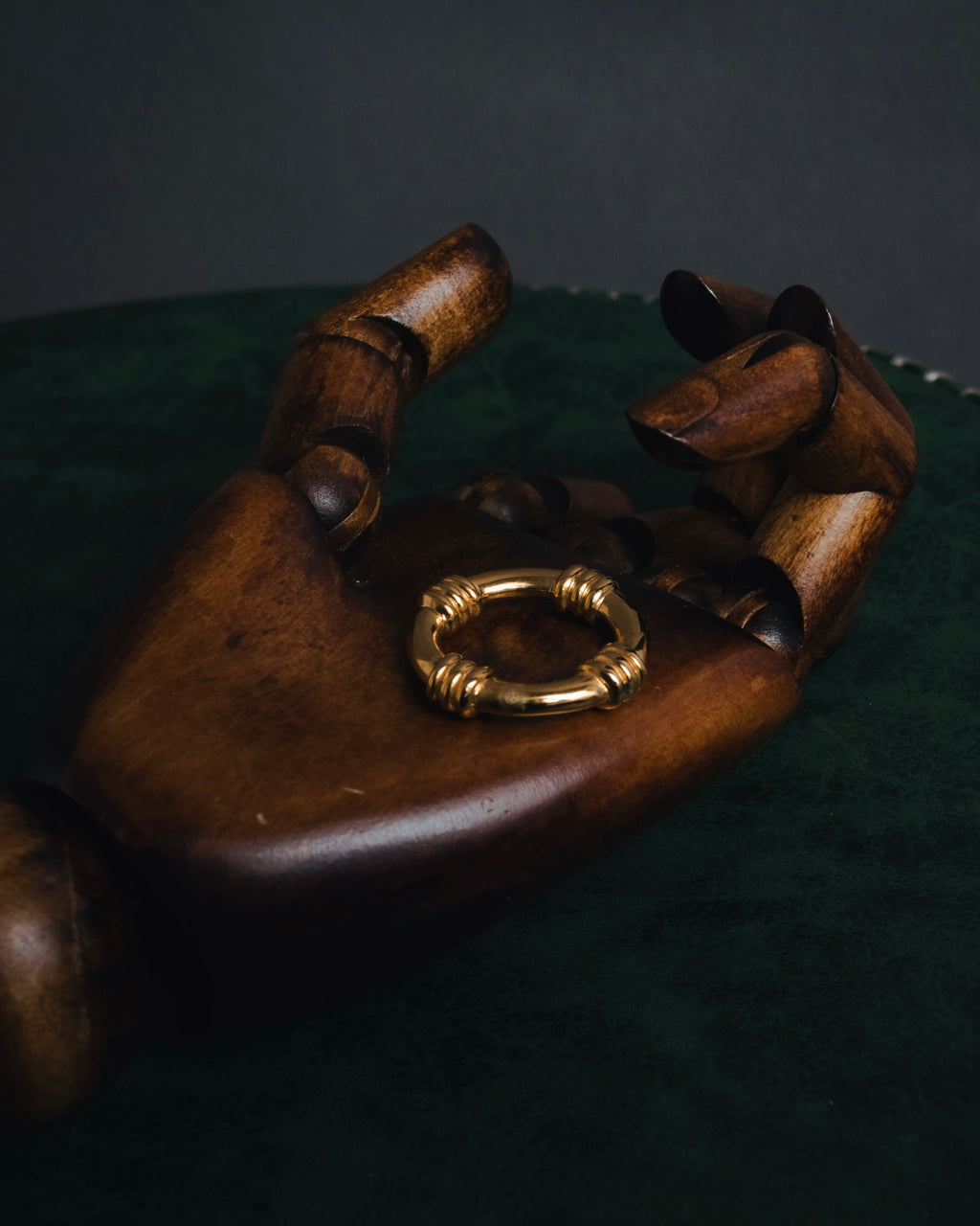 "HERMES" 80’s-90’s equestrian-threaded scarf ring