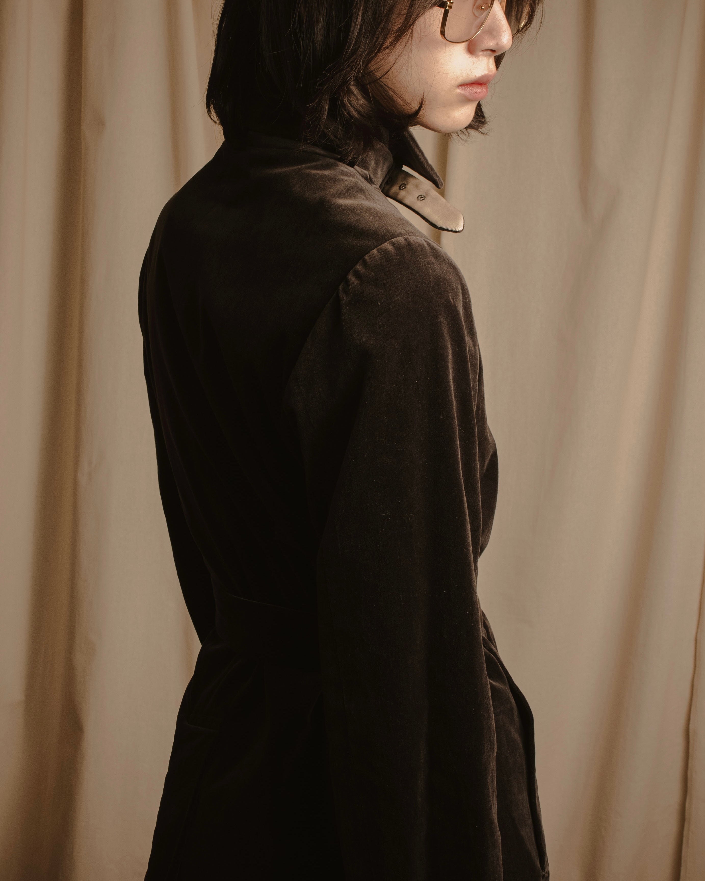 -SPECIAL- "JIL SANDER"
90’s-00’s Architectural cotton velvet belted coat