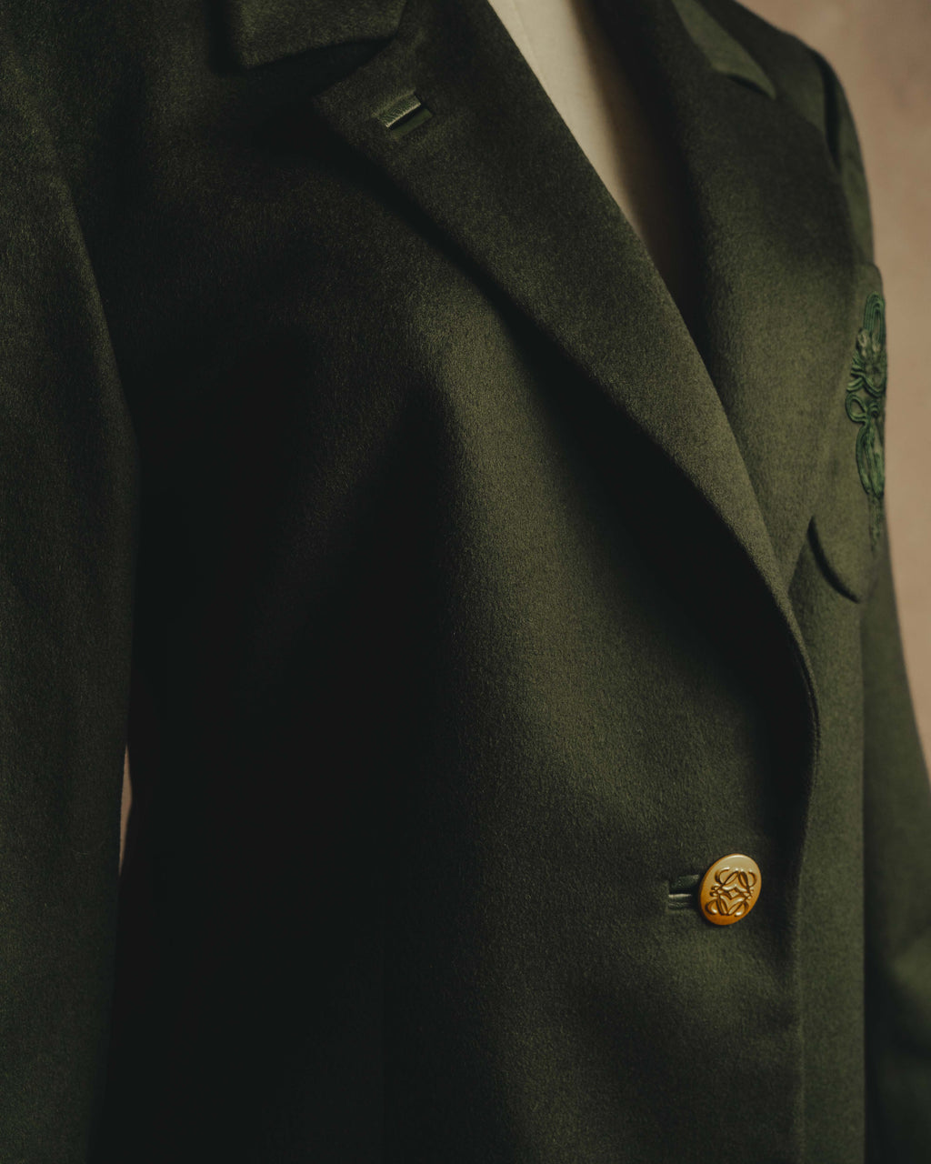 "LOEWE" 80's-00's Tailored single-breasted cashmere coat
