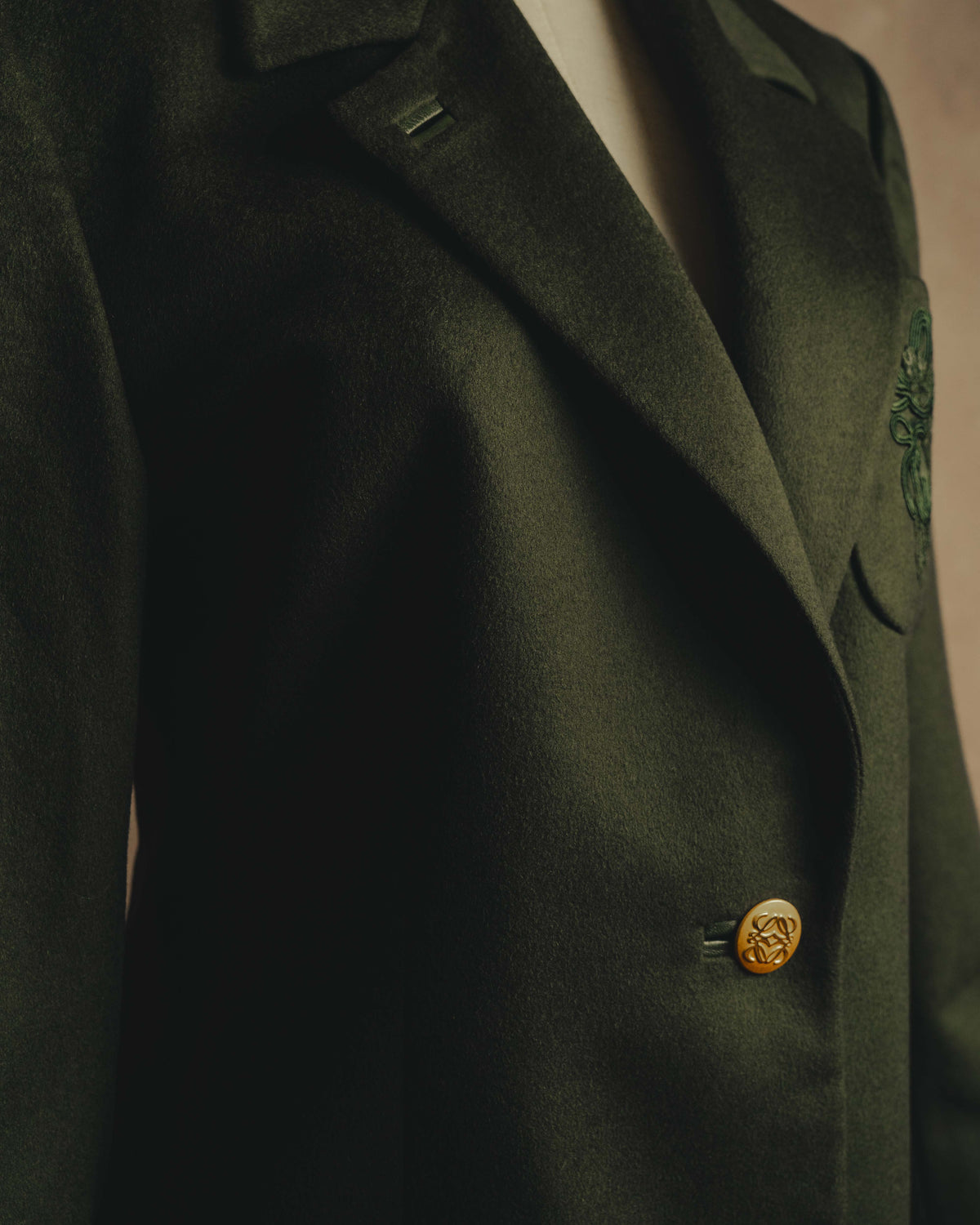 "LOEWE" 80's-00's Tailored single-breasted cashmere coat