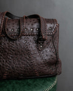 "Vintage JRA standard ostrich leather bag"
