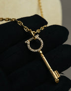 "Salvatore Ferragamo" 00's-20's Gancini key pendant necklace