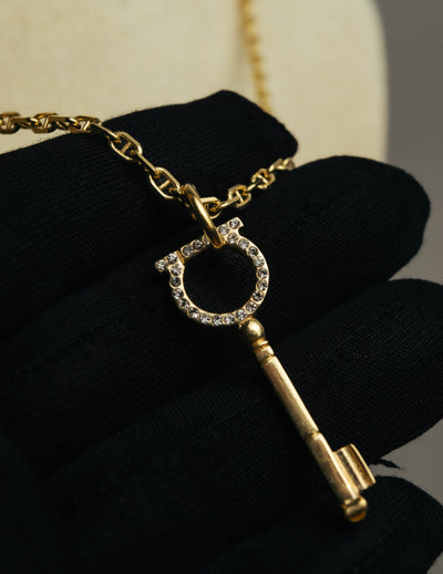 "Salvatore Ferragamo" 00's-20's Gancini key pendant necklace