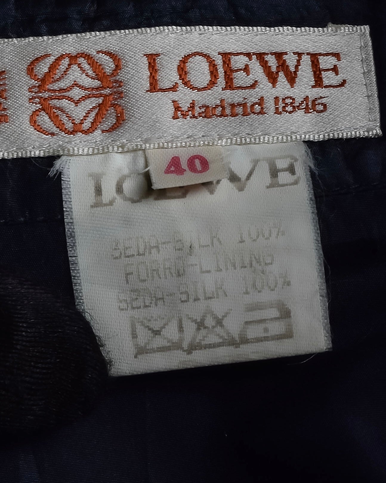 "LOEWE" 90's-00's Fly front silk shirt