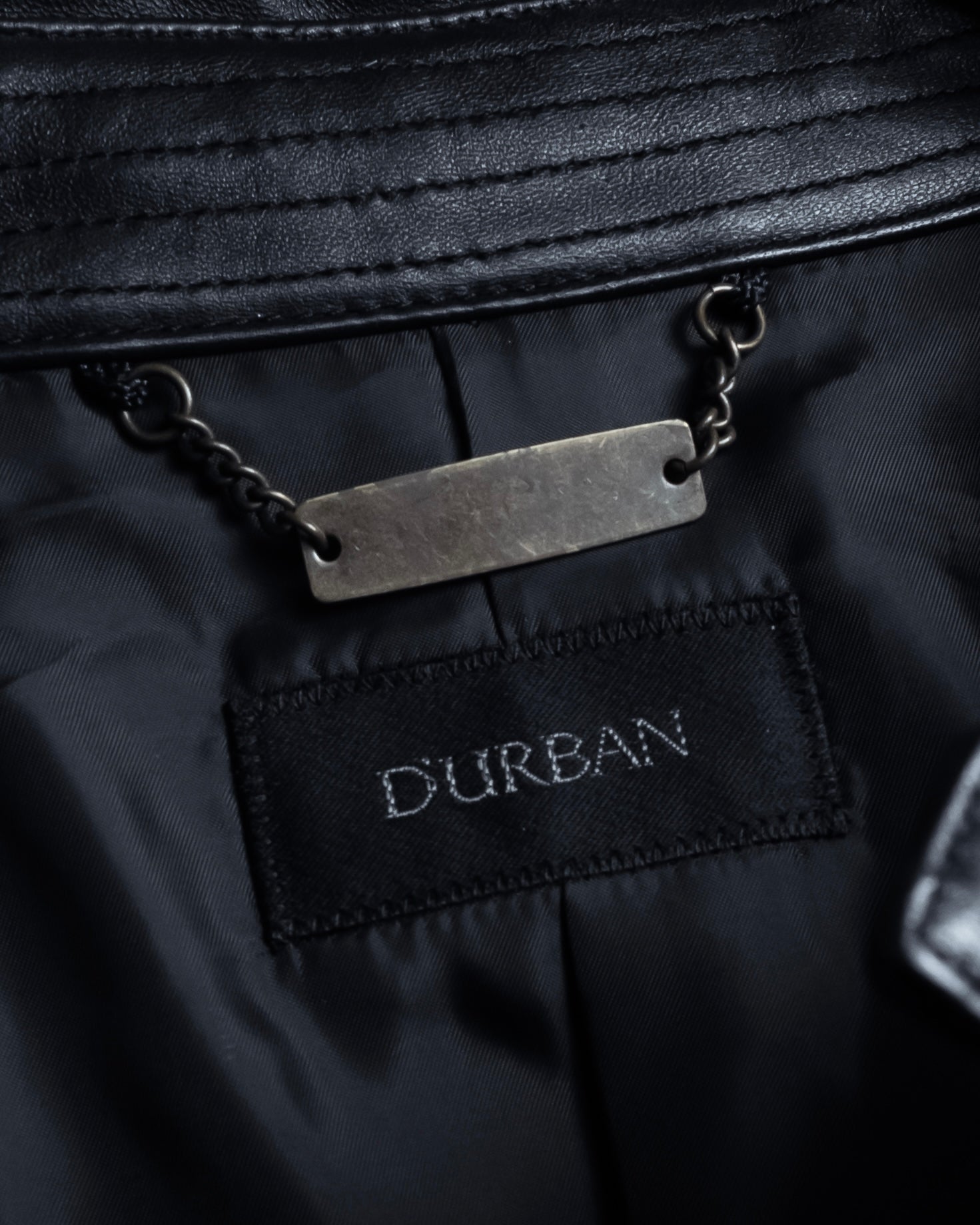 "DURBAN" Double zipper sheepskin leather coat
