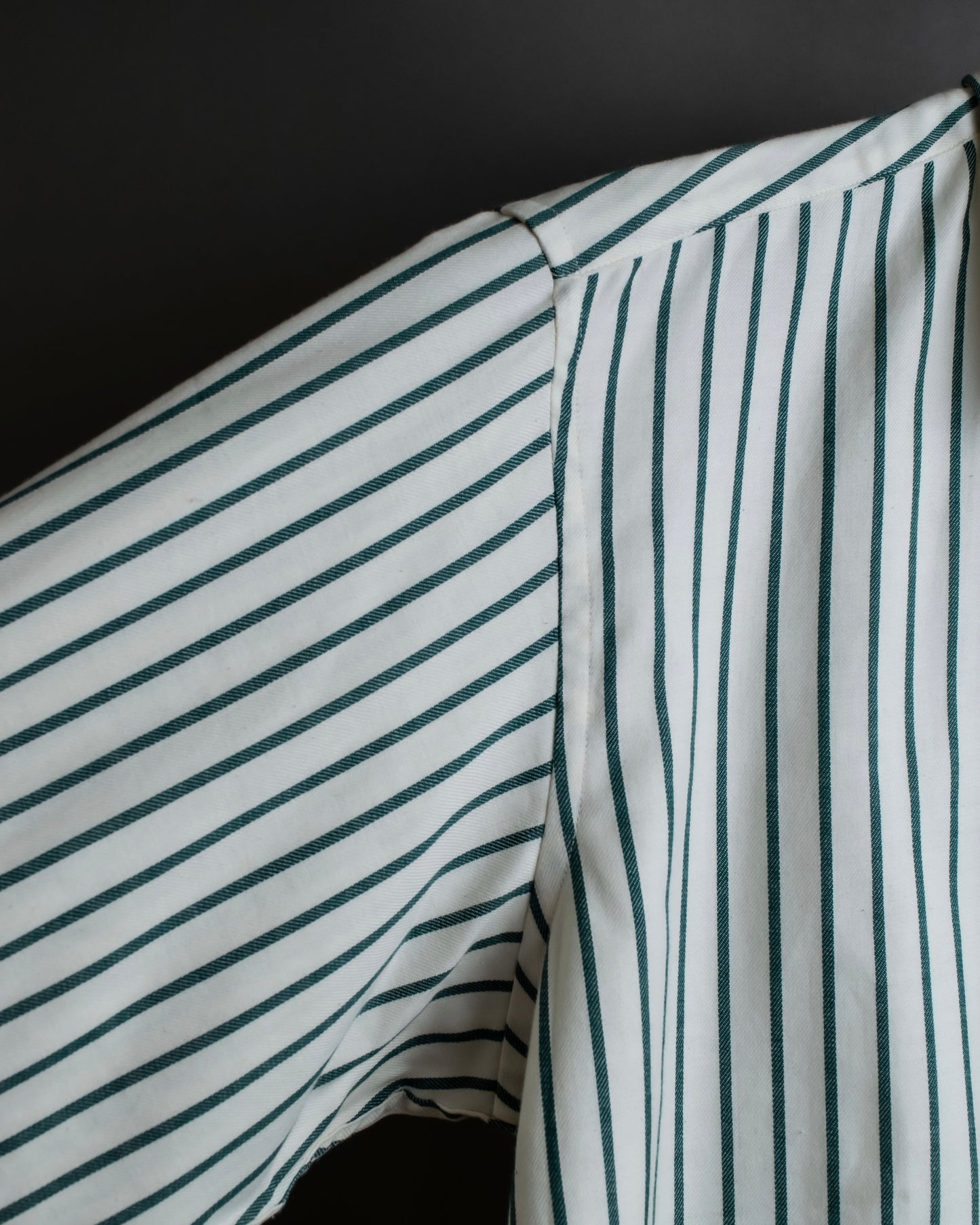 "BURBERRYS" Green stripe pattern oversized shirt