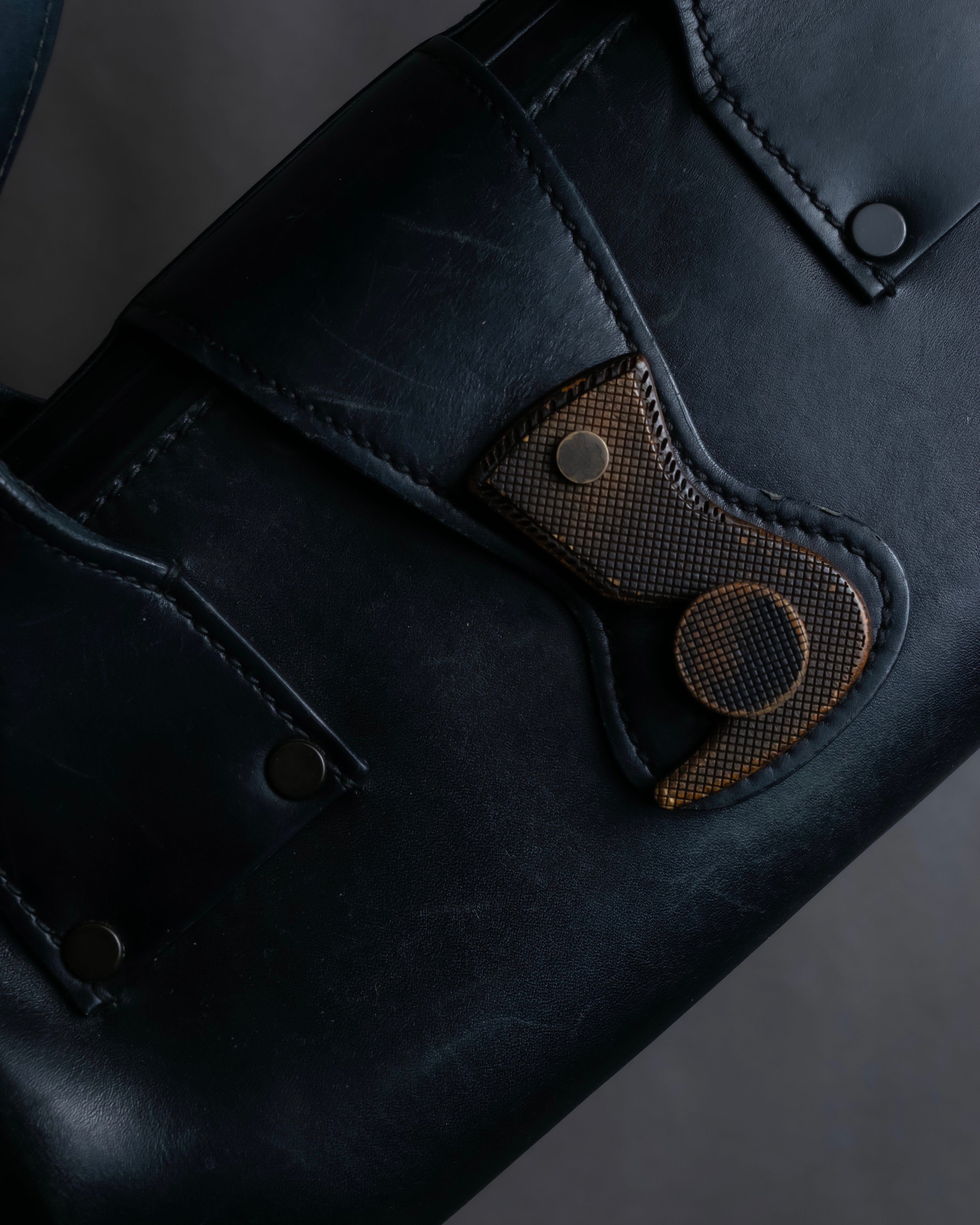 "GUCCI" Vintage gold metal fittings mini doctor bag