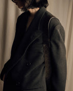 "GIORGIO ARMANI" Double-breasted charcoal gray super maxi chester coat