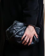 "ANN DEMEULEMEESTER" Tucked design purse leather one handle bag