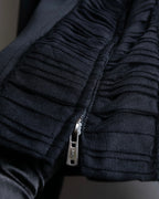 "YVES SAINT LAURENT" 2002 AW Scarf docking tulle design silk double zipper blouse