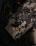“CELINE” 00’s Lace overlay silk blend tailored jacket