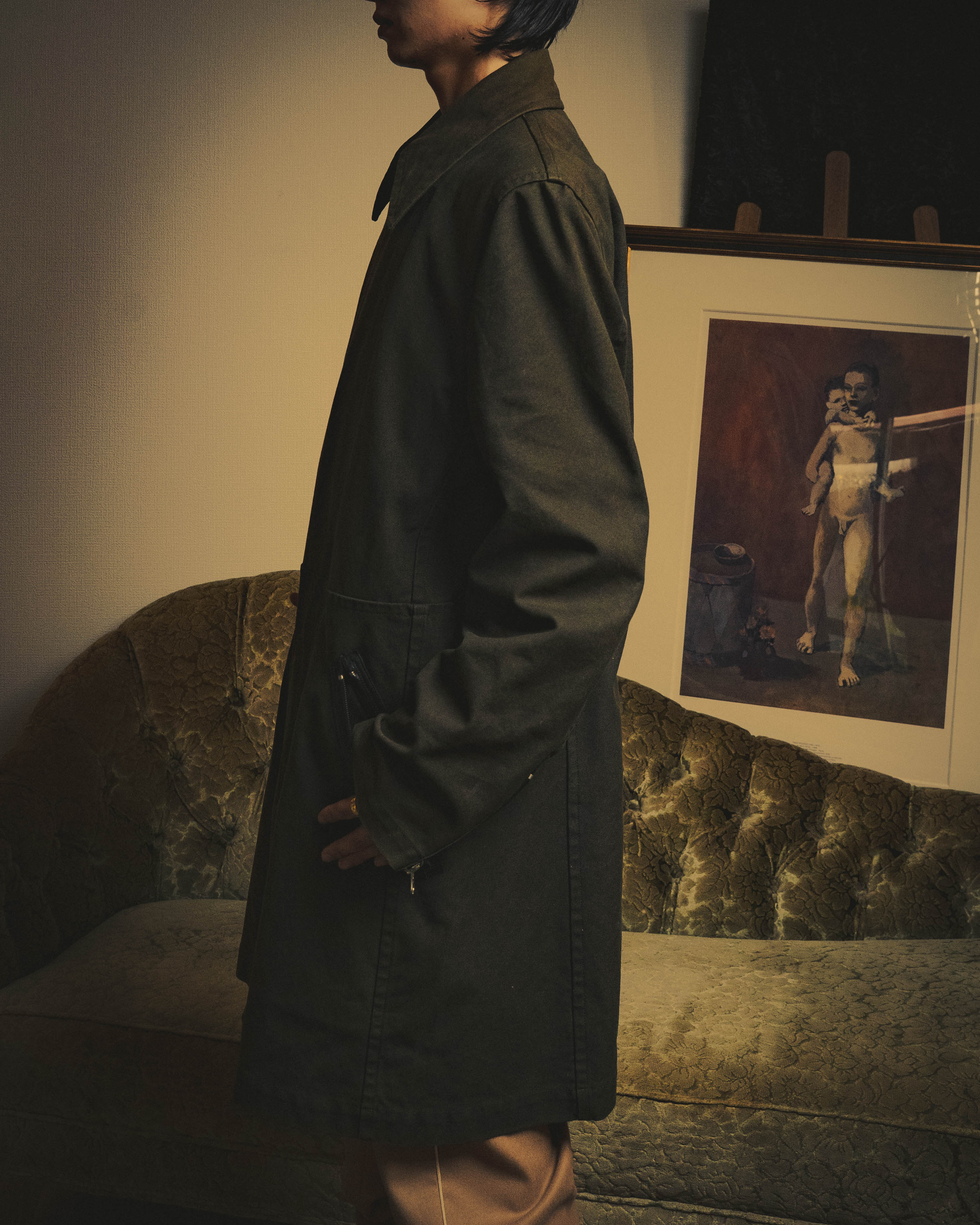 -SPECIAL- "COMME des GARÇONS HOMME" 03AW Asymmetric zip long coat