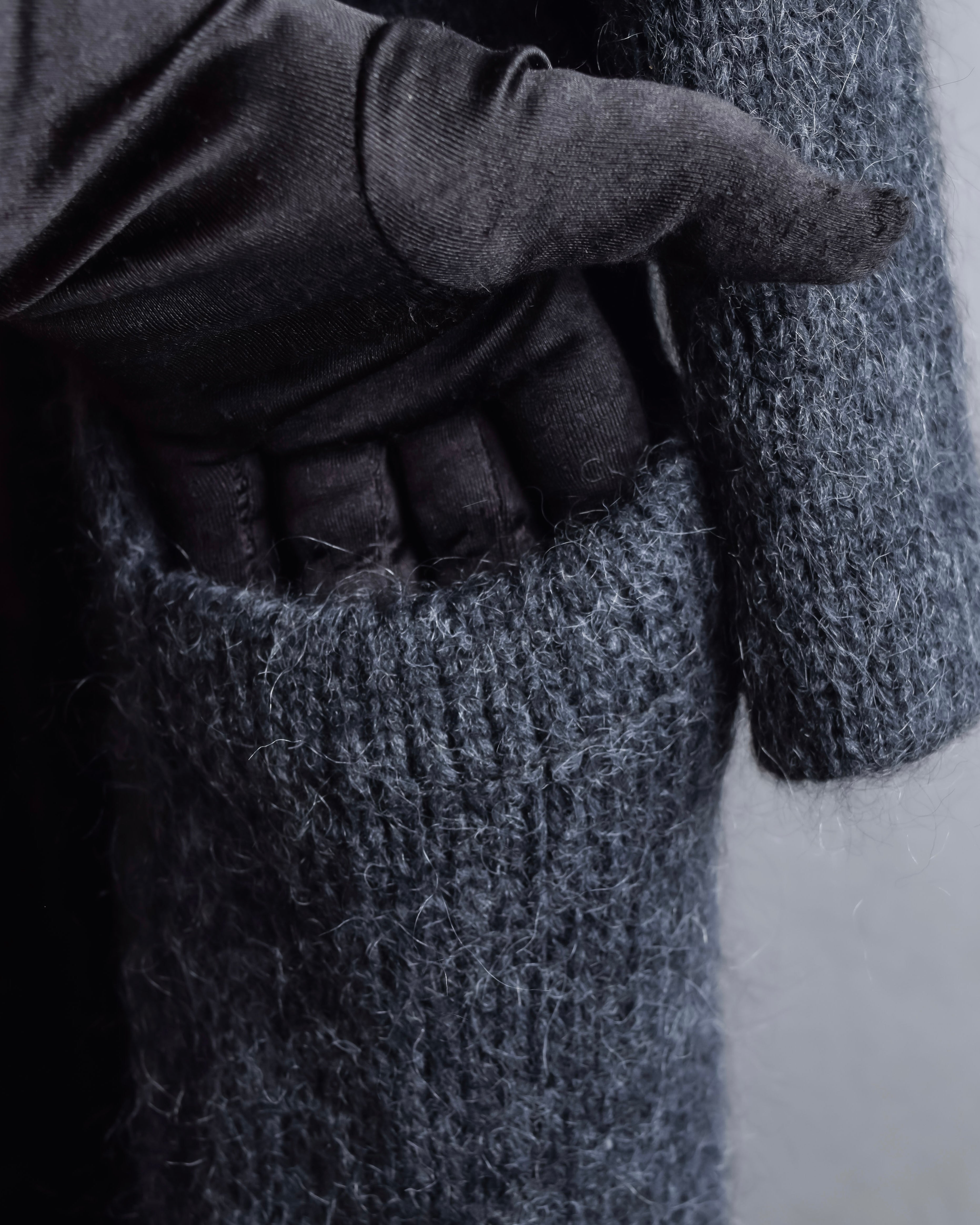 "Y's" 17AW Brushed wool super long knit cardigan