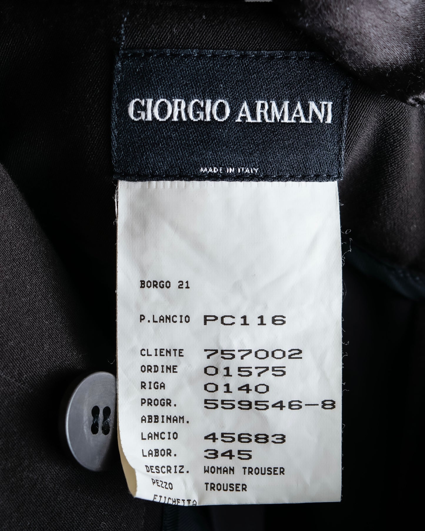 "GIORGIO ARMANI" Soft texture  brown wide slacks