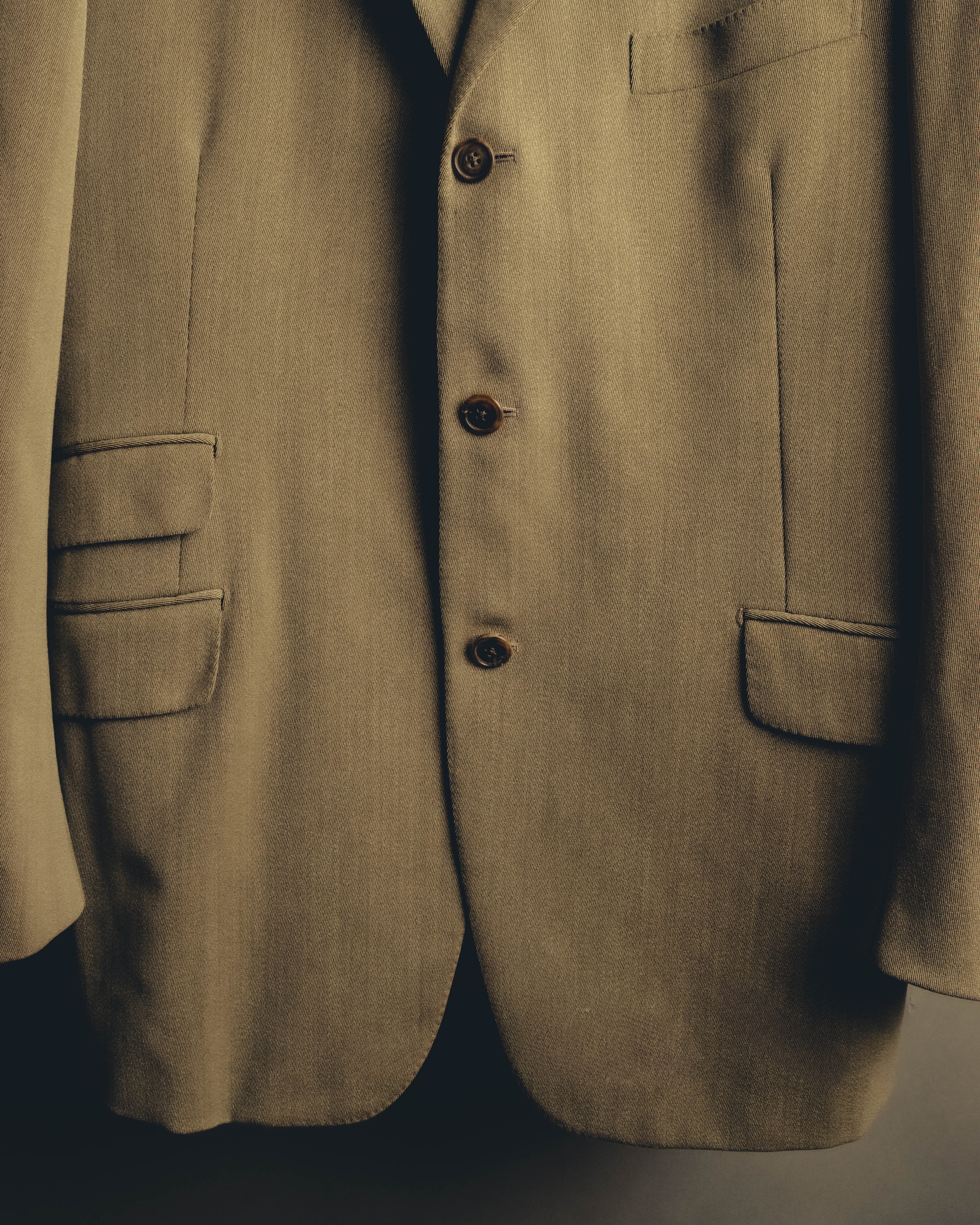 -SPECIAL- "Hermès" 80's-00's Leather collar tailored blazer
