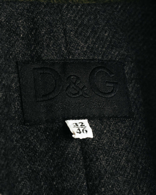 "D&G" 90's-00's Structured double-breasted wool-blend long coat