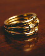 -SPECIAL- “Christian Dior” 80’s-90’s vintage 18k diamond multi-band ring