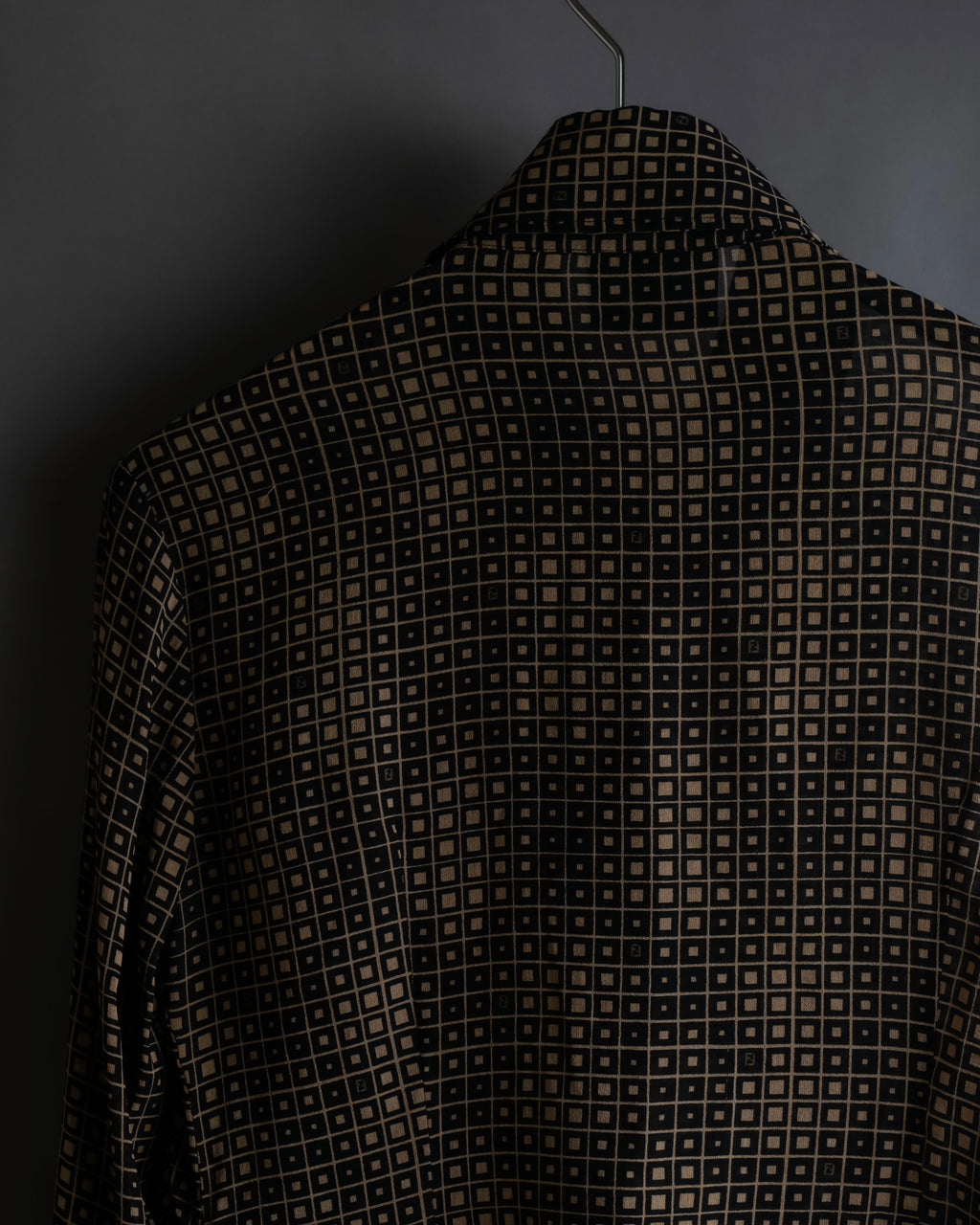 "FENDI" Geometric pattern logo printed shirt