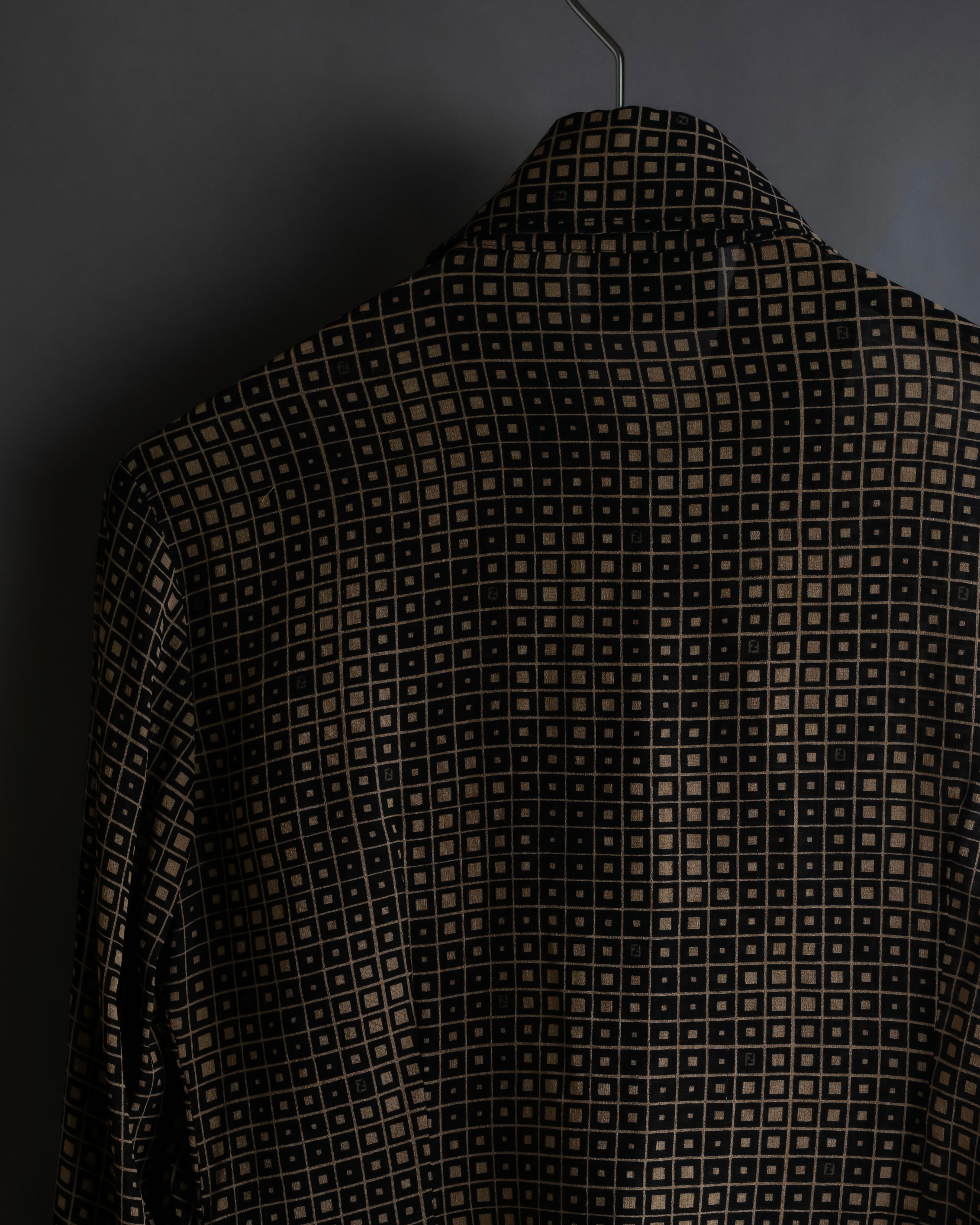 "FENDI" Geometric pattern logo printed shirt