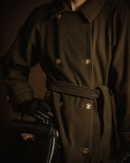 –SPECIAL– "CELINE" 80’s-90’s Triomphe button double breasted long coat